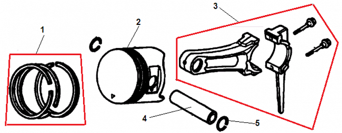 7 ПОРШЕНЬ - ШАТУН GG7501E ГЕНЕРАТОР CHAMPION