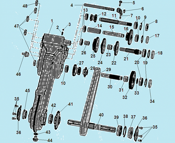 1 РЕДУКТОР - ШЕСТЕРНИ КУЛЬТИВАТОР CHAMPION ВС7714