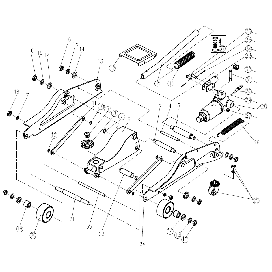 Домкраты подкатные гидравлические, модель Т-65 43057-2.5