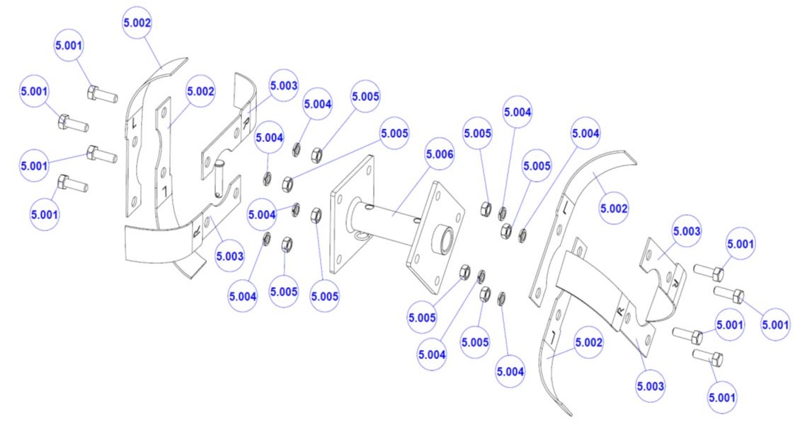 ЗАПЧАСТИ ДЛЯ КУЛЬТИВАТОРА ЭЛЕКТРИЧЕСКОГО ELITECH КБ 4E (ШНЕК ЛЕВЫЙ)